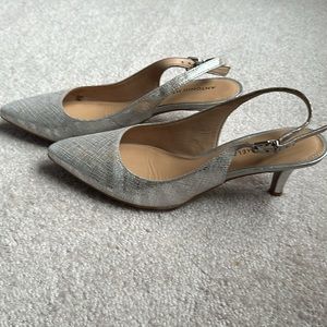 Silver Antonio Melani Sling Back Shoes 7
